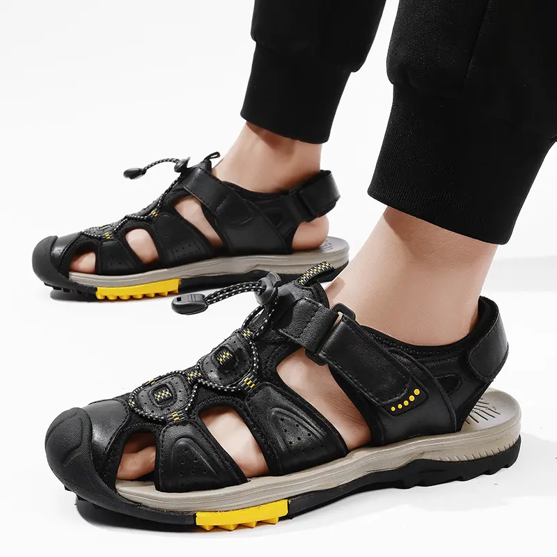 Brand Summer Men's Sandals Genuine Leather Beach Roman Sandals New Comfortable Men Outdoor Sneakers Plus Size Summer Men Shoes