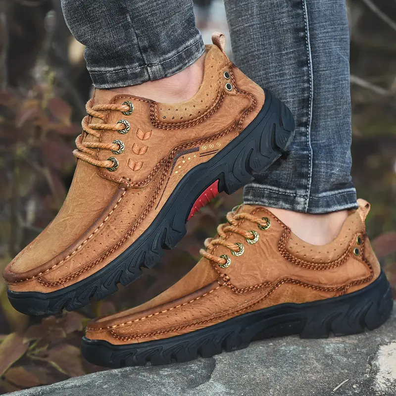 2024 New High Quality Men's Shoes 100% Genuine Leather Casual Shoes Waterproof Work Shoes Cow Leather Loafers Plus Size 38-46