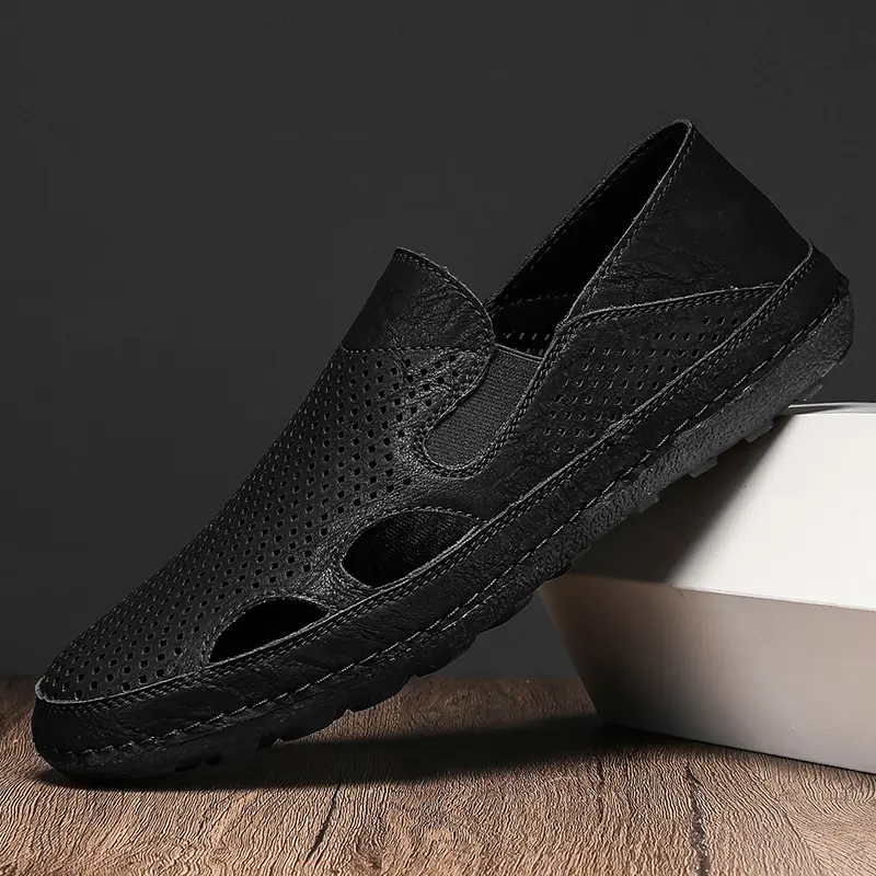 Men's Sandals Summer Driving Shoes Breathable Casual Sandals Man Beach Shoes Fashion Outdoor British Style Walking Loafers Male