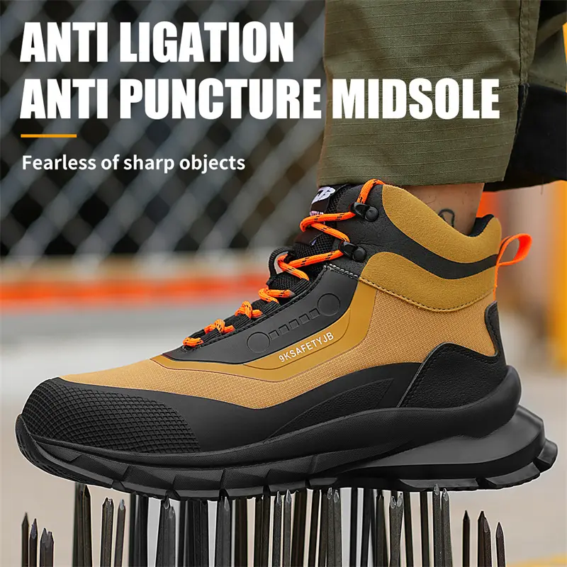 Outdoors Indestructible Shoes Work Boots Steel Toe shoes Men Safety boots Anti-smash Anti puncture Industrial Shoes Non-slip