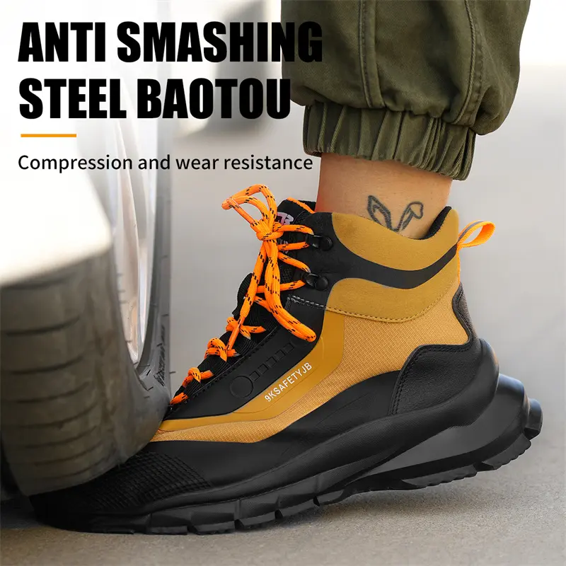 Outdoors Indestructible Shoes Work Boots Steel Toe shoes Men Safety boots Anti-smash Anti puncture Industrial Shoes Non-slip