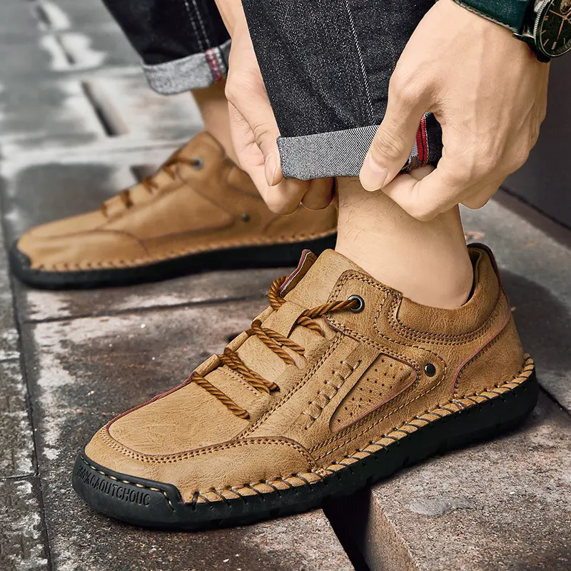 New Outdoor Handmade Men's Shoes Lightweight Fashion Men's Sneakers Breathable Men Casual Shoes Comfortable Men's Driving Shoes
