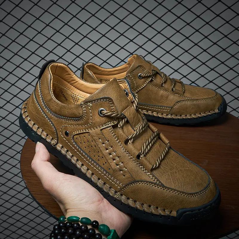 New Outdoor Handmade Men's Shoes Lightweight Fashion Men's Sneakers Breathable Men Casual Shoes Comfortable Men's Driving Shoes