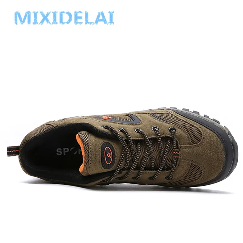 MIXIDELAI Big Size 39-47 Fashion Men Shoes Comfortable Waterproof Outdoor Casual Shoes Lace-Up Spring Autumn Rubber Sneakers