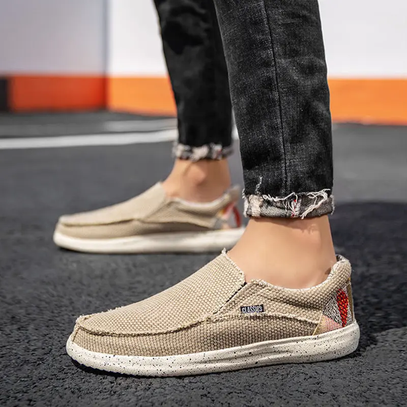 Men's Casual Shoes Canvas Breathable Loafers Men New Male Comfortable Outdoor Walking Shoes Classic Loafers Men Sneakers Summer