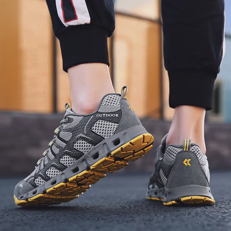 2024 New Brand Mens Breathable Mesh Sneakers Men's Shoes Outdoor Flat Shoes Men Comfortable Handmade Casual Shoes Big Size 35-46
