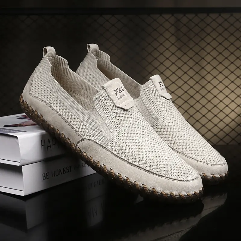Summer Men's Casual Shoes Outdoor Breathable Mesh Men Shoes Fashion Casual Sneakers Flat Men Moccasin Shoes Soft Walking Shoes