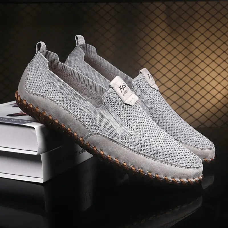 Summer Men's Casual Shoes Outdoor Breathable Mesh Men Shoes Fashion Casual Sneakers Flat Men Moccasin Shoes Soft Walking Shoes