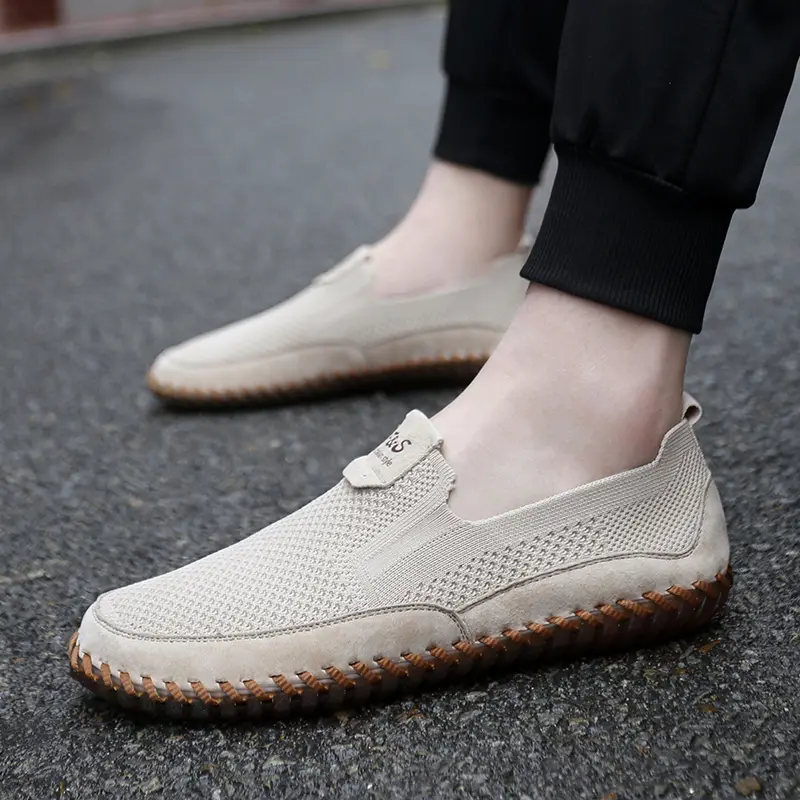 Summer Men's Casual Shoes Outdoor Breathable Mesh Men Shoes Fashion Casual Sneakers Flat Men Moccasin Shoes Soft Walking Shoes