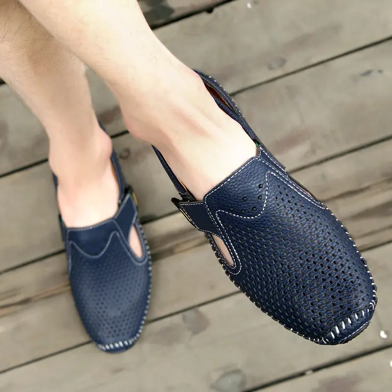 Fashion Men Shoes Casual Brand Slip-On Summer Designer Loafers Men Moccasins With Holes Breathable Men Driving Shoes Size 38-47
