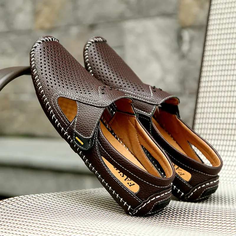 Fashion Men Shoes Casual Brand Slip-On Summer Designer Loafers Men Moccasins With Holes Breathable Men Driving Shoes Size 38-47