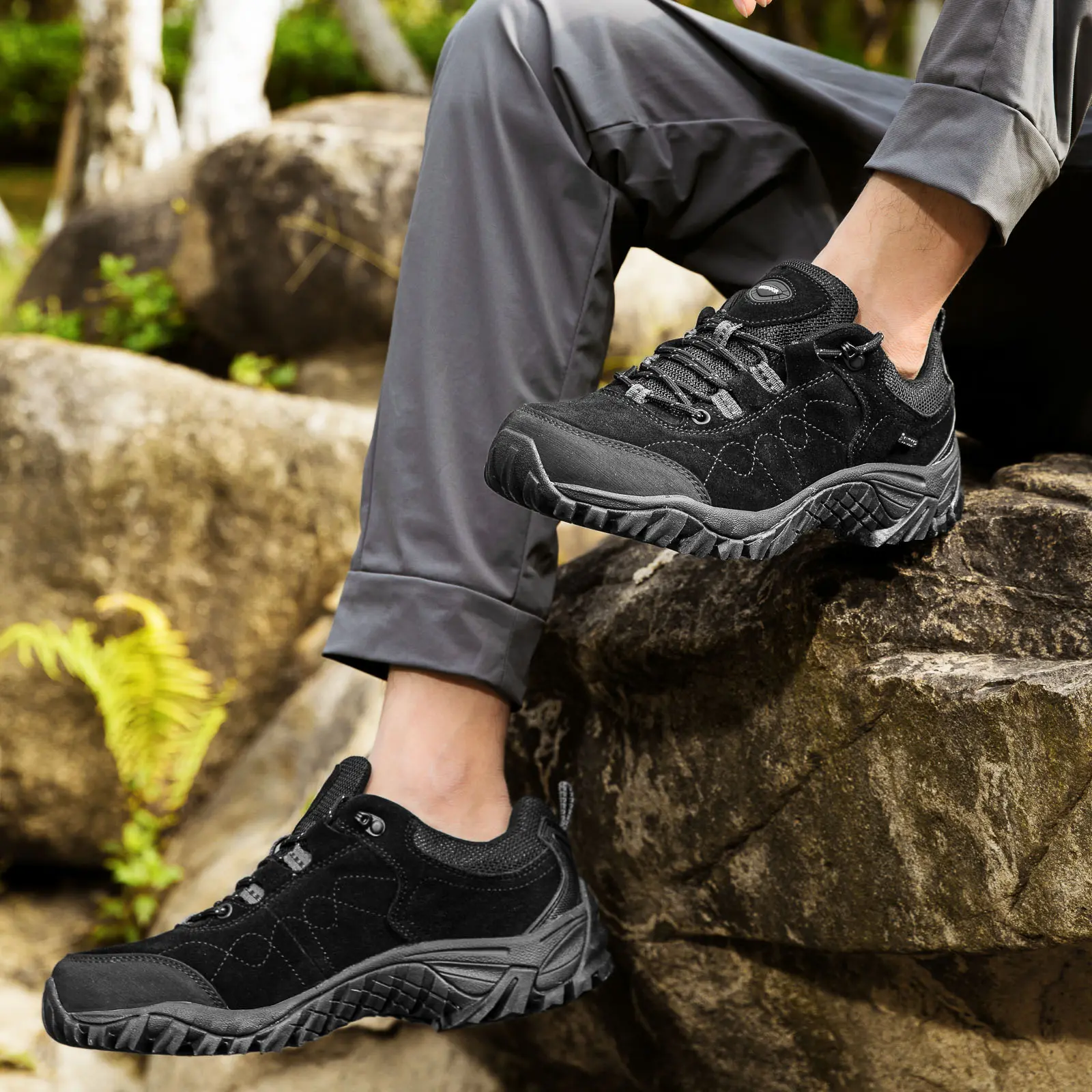 Brand Men's Casual Shoes Genuine Leather Breathable Men Soft Moccasins Outdoor Sneakers Non-Slip Men's Hiking Shoes Male Loafers