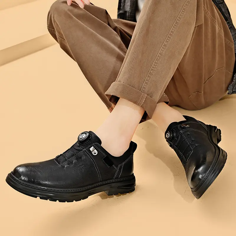 Spring Men PU Leather Casual Shoes Luxury Brand Soft Sneakers Breathable Moccasins Men's Walking Driving Shoes Business Oxfords