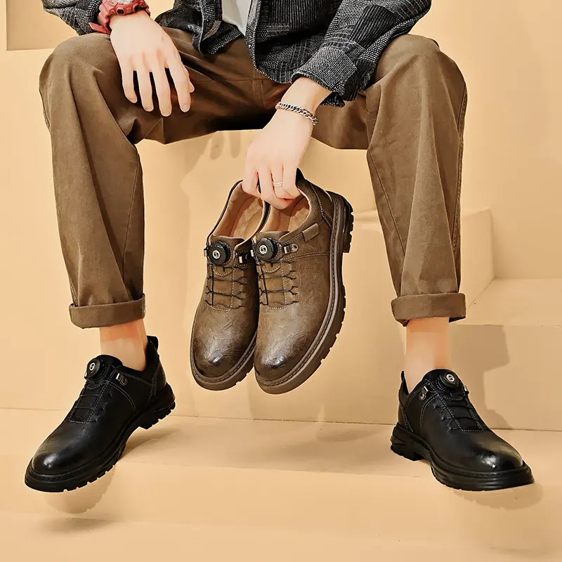 Spring Men PU Leather Casual Shoes Luxury Brand Soft Sneakers Breathable Moccasins Men's Walking Driving Shoes Business Oxfords