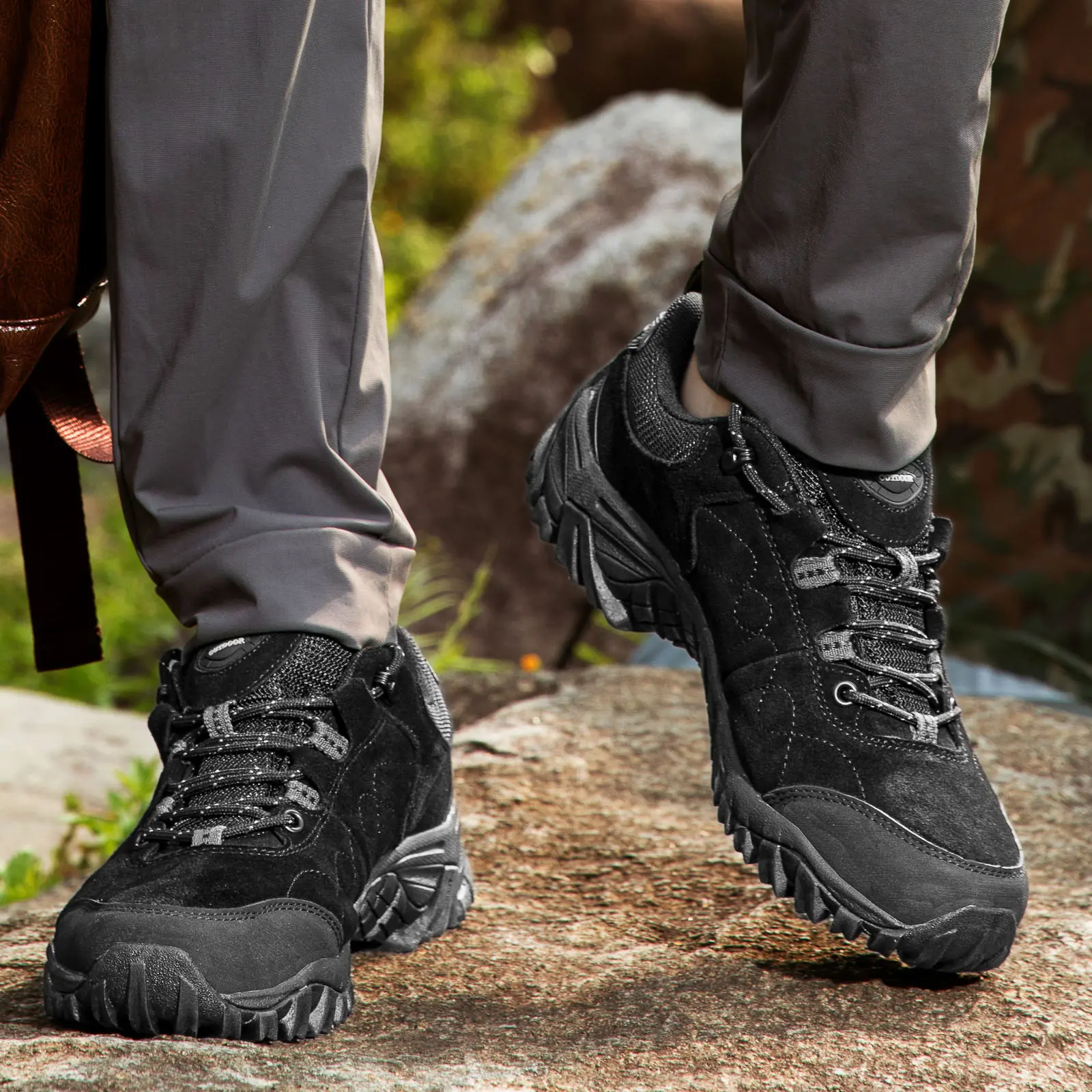 Brand Men's Casual Shoes Genuine Leather Breathable Men Soft Moccasins Outdoor Sneakers Non-Slip Men's Hiking Shoes Male Loafers