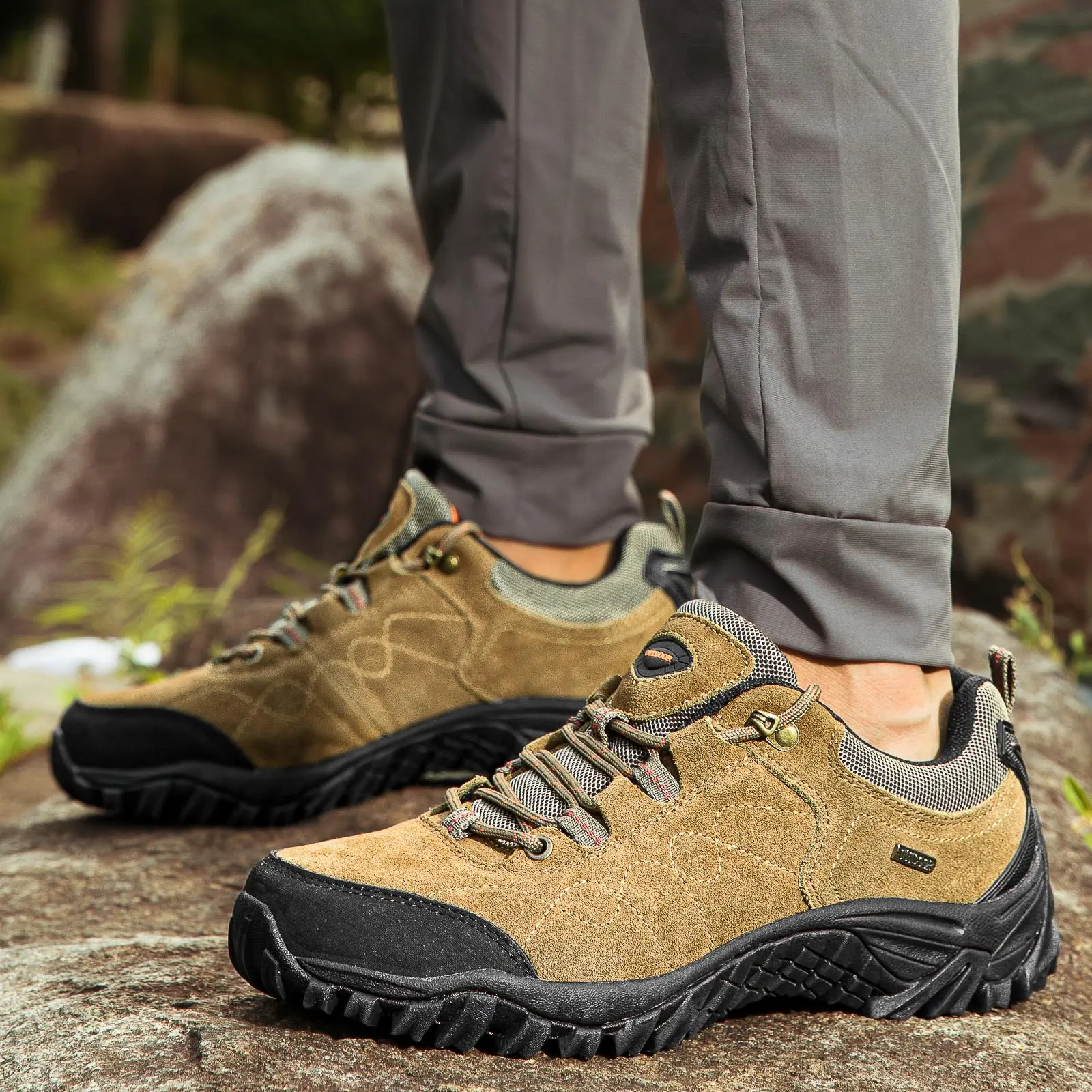 Brand Men's Casual Shoes Genuine Leather Breathable Men Soft Moccasins Outdoor Sneakers Non-Slip Men's Hiking Shoes Male Loafers