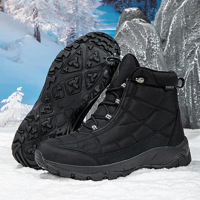 Men's Winter Snow Boots Waterproof Sneakers Thickened Plush Men's Ankle Boots Outdoor Men's Hiking Boots Super Warm Men's Shoes