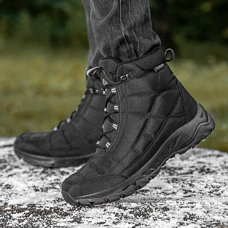 Men's Winter Snow Boots Waterproof Sneakers Thickened Plush Men's Ankle Boots Outdoor Men's Hiking Boots Super Warm Men's Shoes