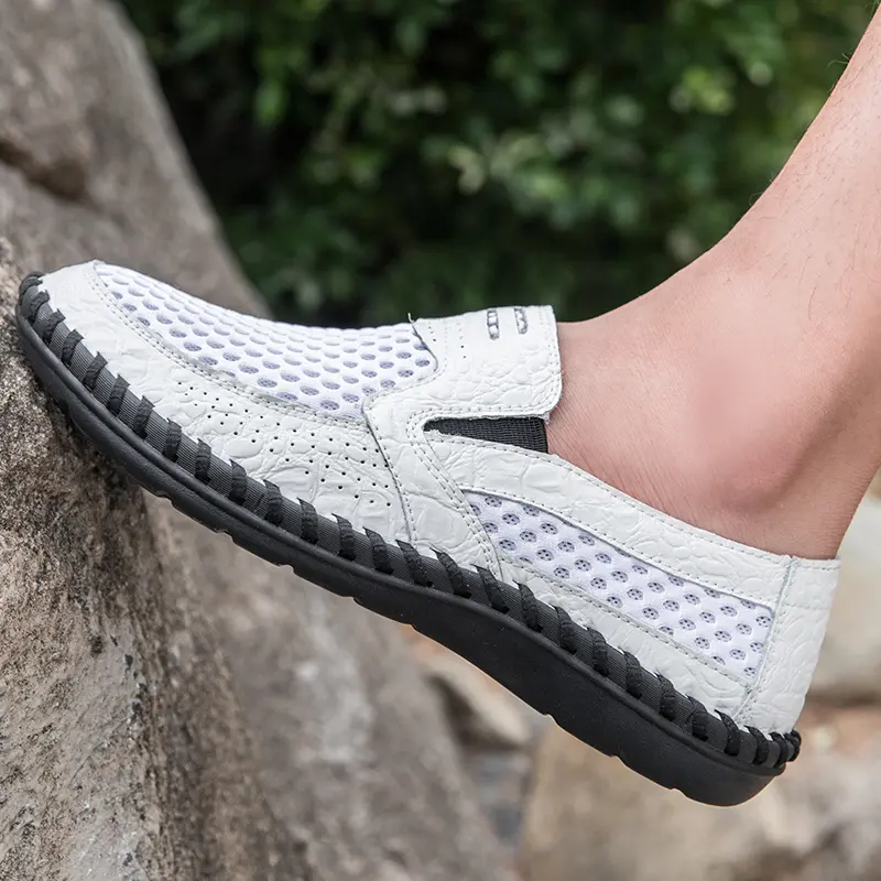 Summer Large Size Men Sneakers Fashion Comfortable Men Casual Shoes Breathable Mesh Men's Shoes Outdoor Lightweight Flat Shoes