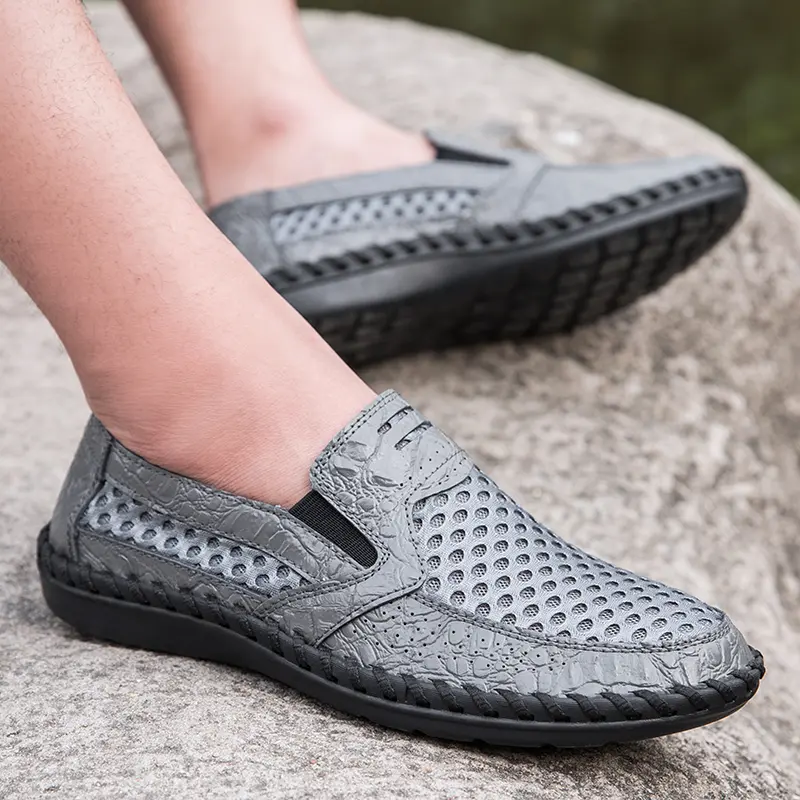 Summer Large Size Men Sneakers Fashion Comfortable Men Casual Shoes Breathable Mesh Men's Shoes Outdoor Lightweight Flat Shoes