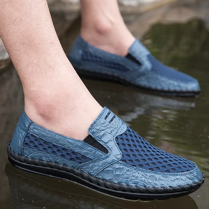 Summer Large Size Men Sneakers Fashion Comfortable Men Casual Shoes Breathable Mesh Men's Shoes Outdoor Lightweight Flat Shoes