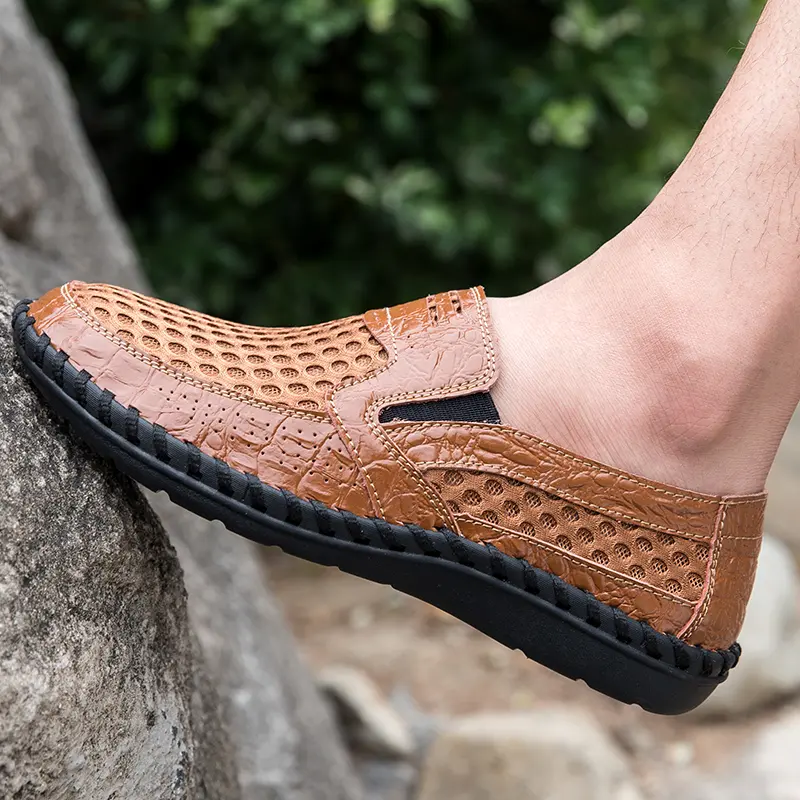 Summer Large Size Men Sneakers Fashion Comfortable Men Casual Shoes Breathable Mesh Men's Shoes Outdoor Lightweight Flat Shoes