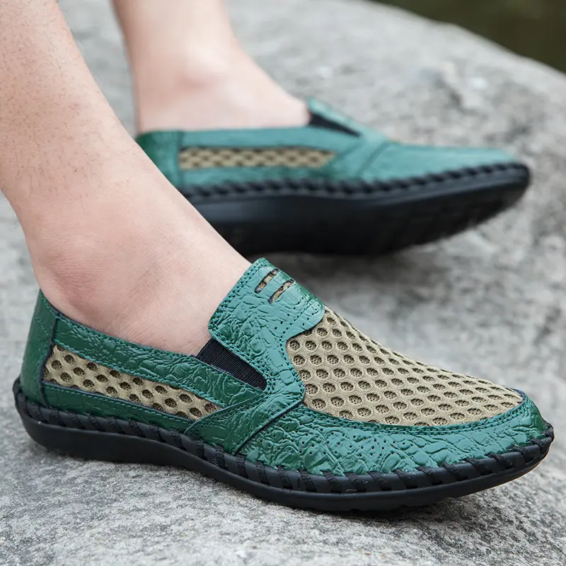 Summer Large Size Men Sneakers Fashion Comfortable Men Casual Shoes Breathable Mesh Men's Shoes Outdoor Lightweight Flat Shoes