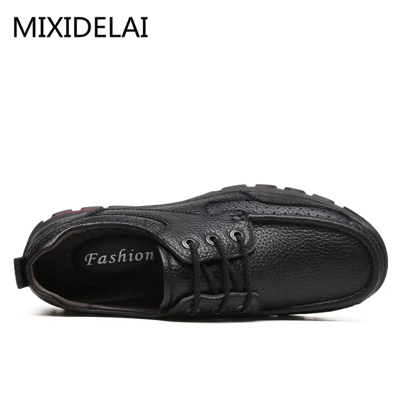 MIXIDELAI Flats New Arrival Authentic Brand Casual Men Genuine Leather Loafers Shoes Plus Size 38-48 Handmade Moccasins Shoes