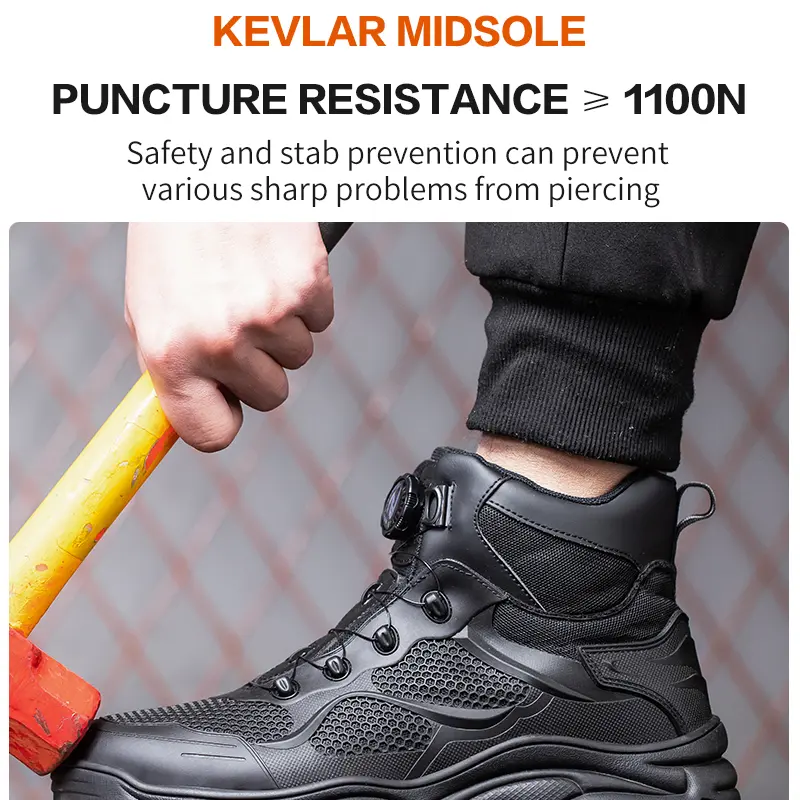High-Top Work Boots Indestructible Safety Shoes Men Steel Toe Shoes Puncture-Proof Sneakers Male Shoes Men Non Slip Work Shoes