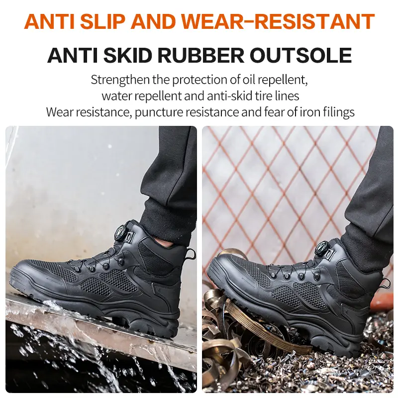 High-Top Work Boots Indestructible Safety Shoes Men Steel Toe Shoes Puncture-Proof Sneakers Male Shoes Men Non Slip Work Shoes