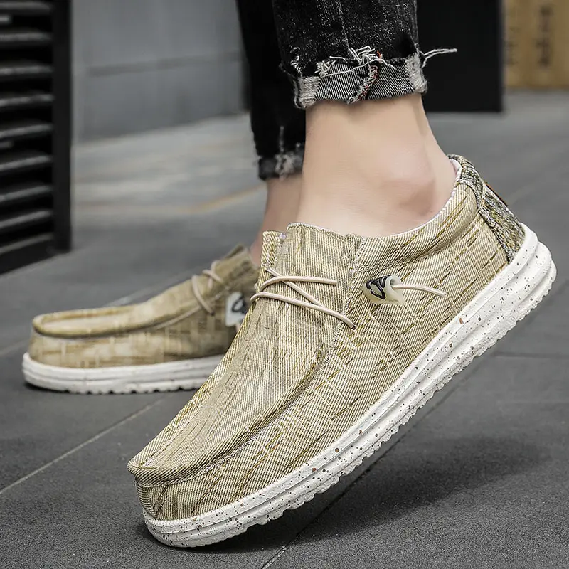 2024 New Spring Summer Men's Vulcanized Shoes Comfortable Breathable Canvas Shoes Men's Flat Shoes Soft Men's Shoes Big Size 48
