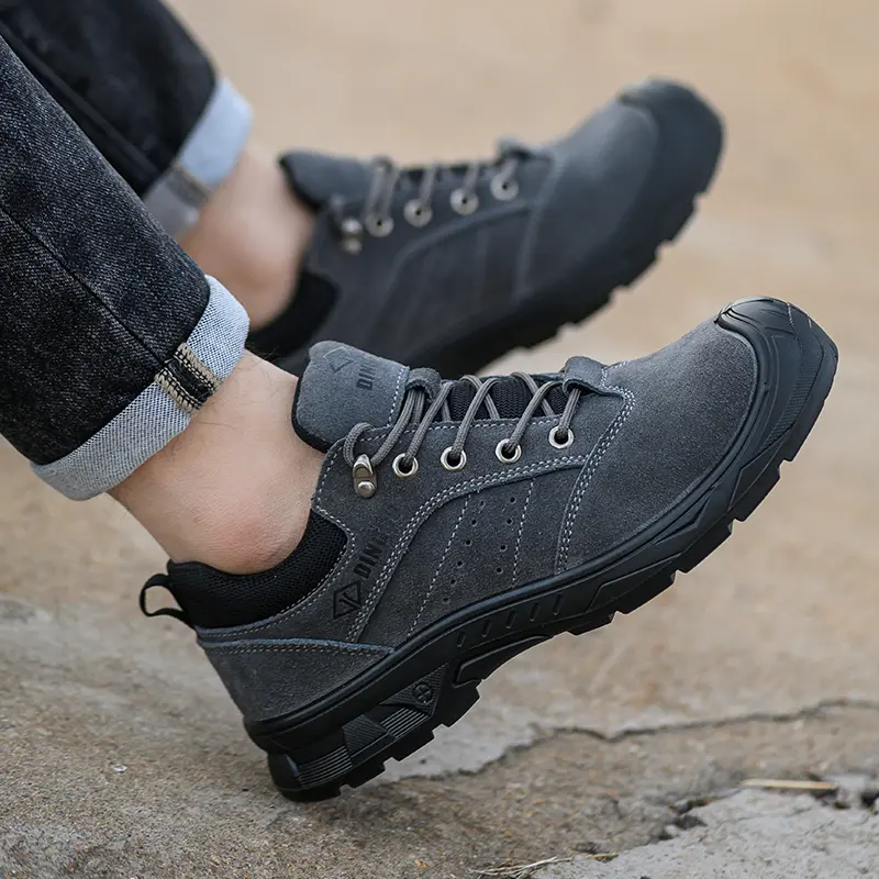Men's safety leather boots Steel toe shoes Puncture-Proof Work Boots Safety Shoes Men wear resistant Indestructible shoes 2025