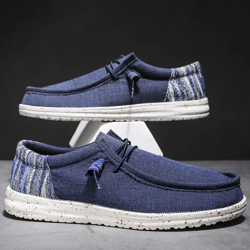 New Men Casual Shoes Fashion Soft Canvas Shoes Breathable Men's Walking Flat Sneakers Outdoor Light Men's Shoes Vulcanize Shoes