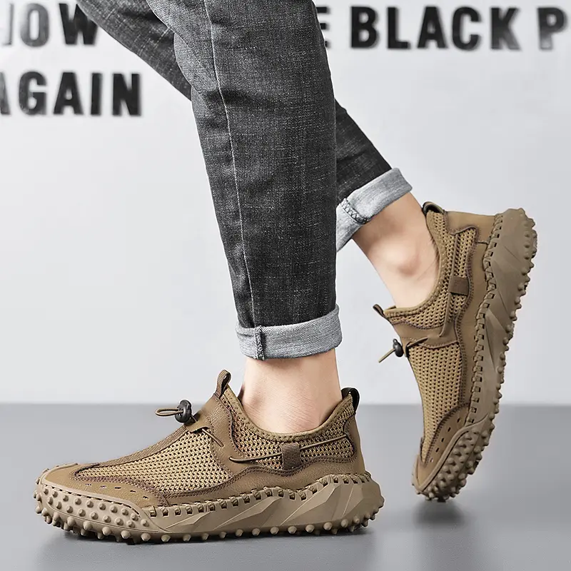 Brand Summer Mesh Men's Shoes New Breathable Flat Casual Shoes Outdoor Walking Men's Sneakers Hiking Shoes Zapatillas Hombre