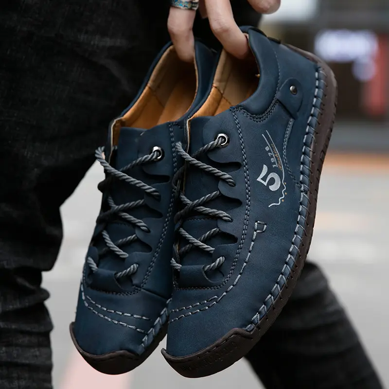 2024 New Men Casual Shoes Handmade Leather Loafers Comfortable Men's Shoes Quality Split Leather Flat Moccasins Men Sneakers