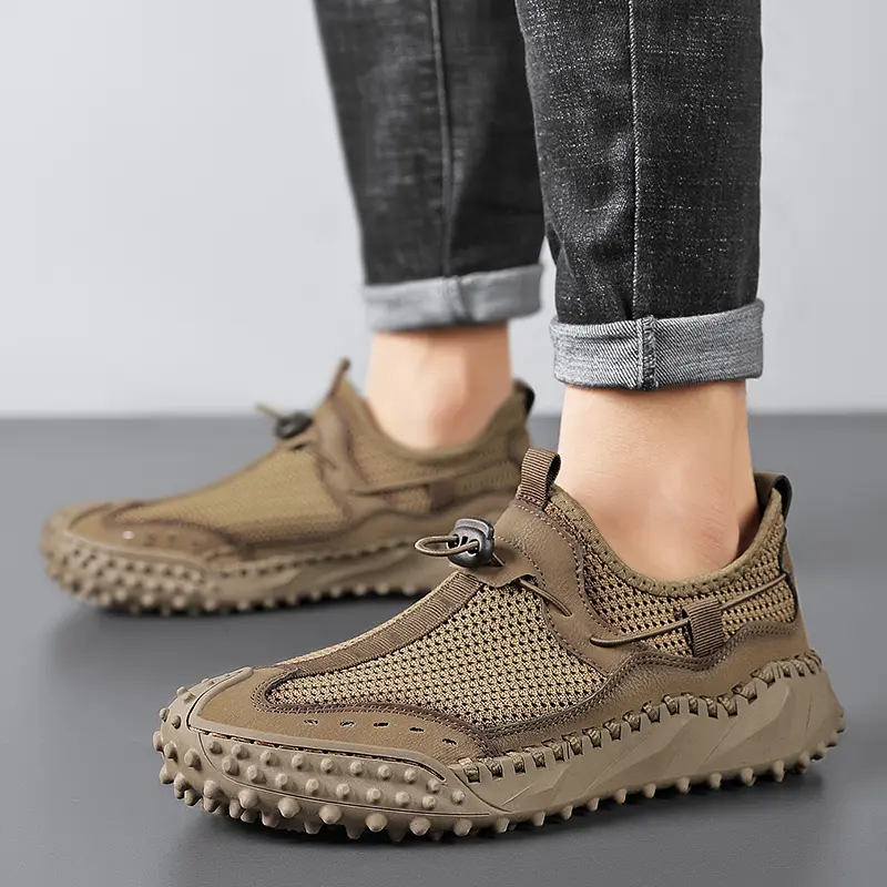 Brand Summer Mesh Men's Shoes New Breathable Flat Casual Shoes Outdoor Walking Men's Sneakers Hiking Shoes Zapatillas Hombre