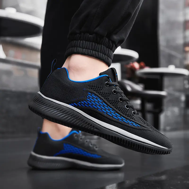 New Summer Mesh Men's Casual Shoes Fashion Outdoor Men Walking Sneakers Lightweight Breathable Shoes Lace-Up Men's Flats Shoes