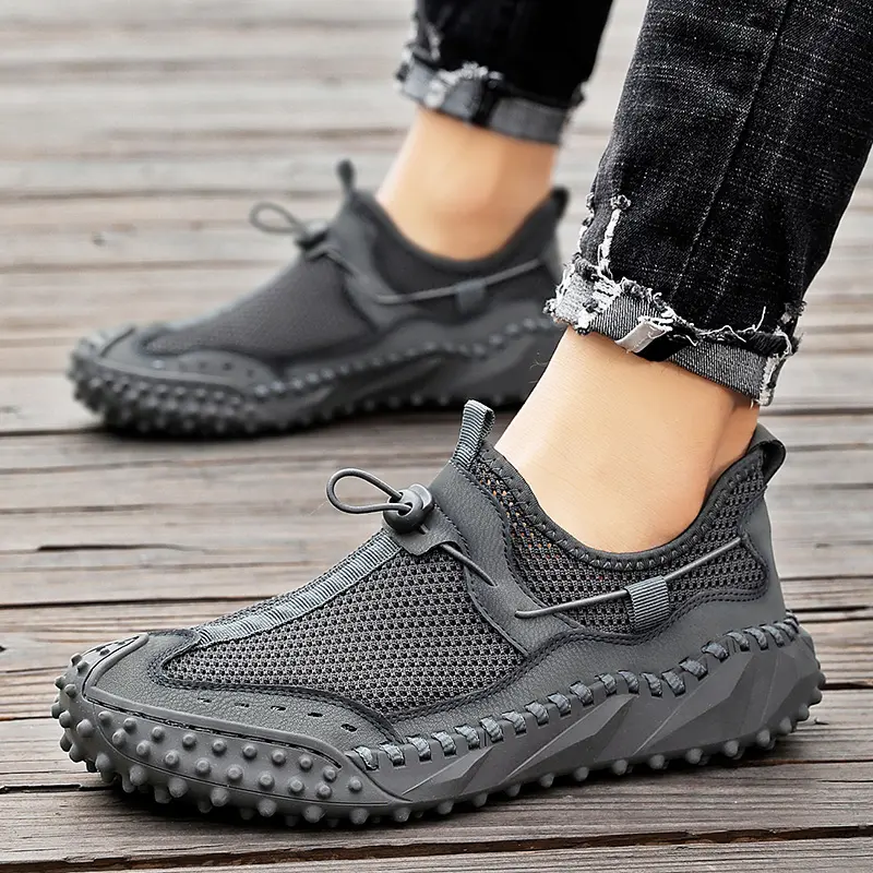 Brand Summer Mesh Men's Shoes New Breathable Flat Casual Shoes Outdoor Walking Men's Sneakers Hiking Shoes Zapatillas Hombre