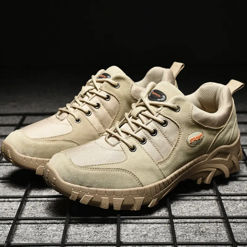 New Fashion Patchwork Outdoor Sneakers Breathable Men's Casual Shoes Men Desert Combat Footwear Large Size Non-Slip Hiking Shoes