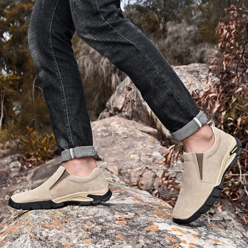 Brand Men's Shoes Genuine Leather Casual Shoes Outdoor Men's Breathable Sneakers Suede Original Men's Moccasins Loafers Sneakers