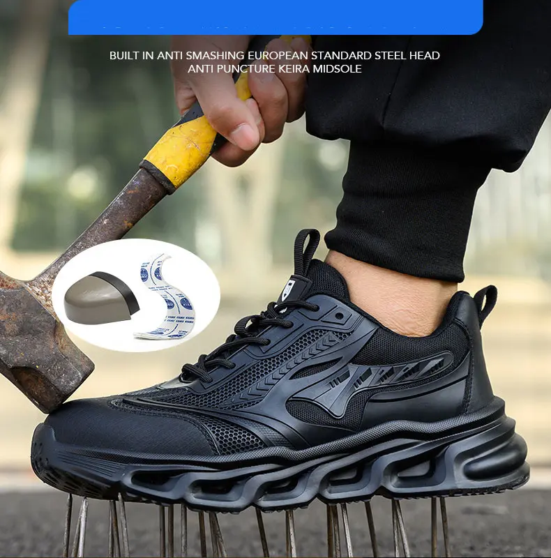Work Sneakers for Men Safety Shoes Anti-smash Anti puncture Indestructible shoes Breathable comfort Steel Toe Protection Shoes