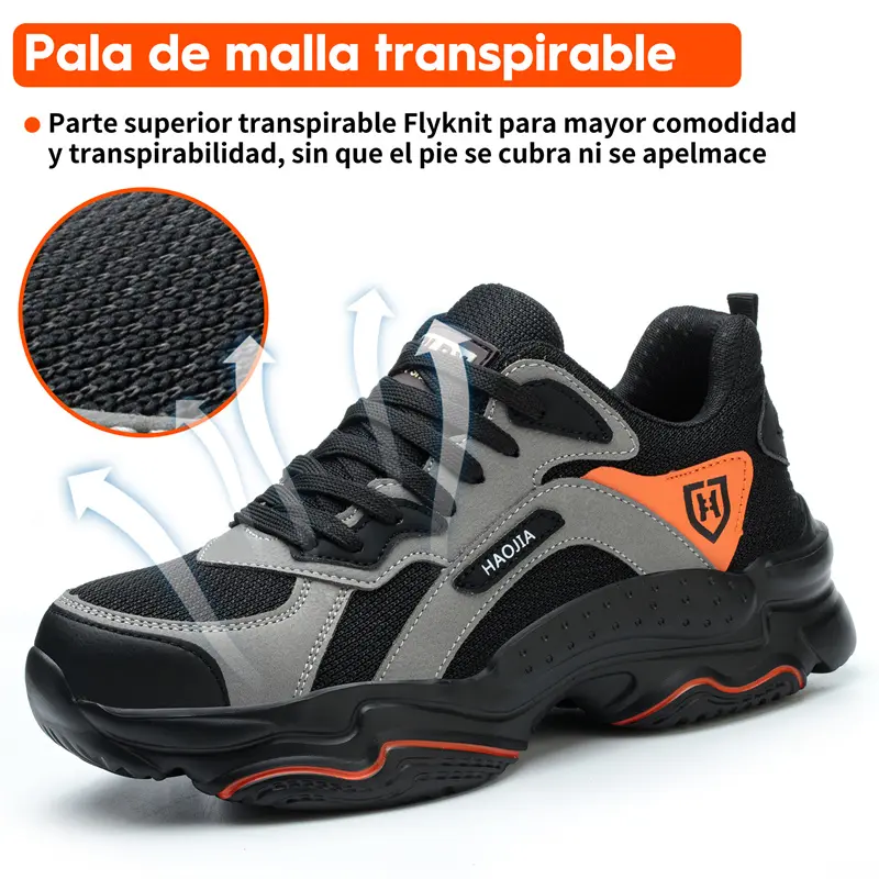 Work Sneakers for Men Safety Shoes Anti-smash Anti puncture Indestructible shoes Breathable comfort Steel Toe Protection Shoes