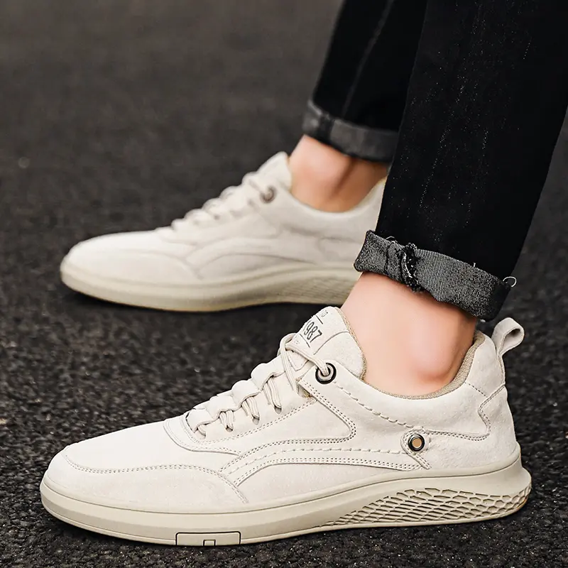 New Spring Men's Casual Shoes Handmade Genuine Leather Loafers Outdoor Flat Men's Shoes Fashion Plus Size Moccasins Men Sneakers