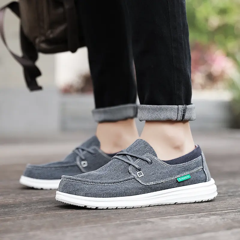 Spring Summer Sneakers Men's Vulcanized Shoes Comfortable Breathable Canvas Shoes Men's Flat Shoes Soft Men's Shoes Big Size 47