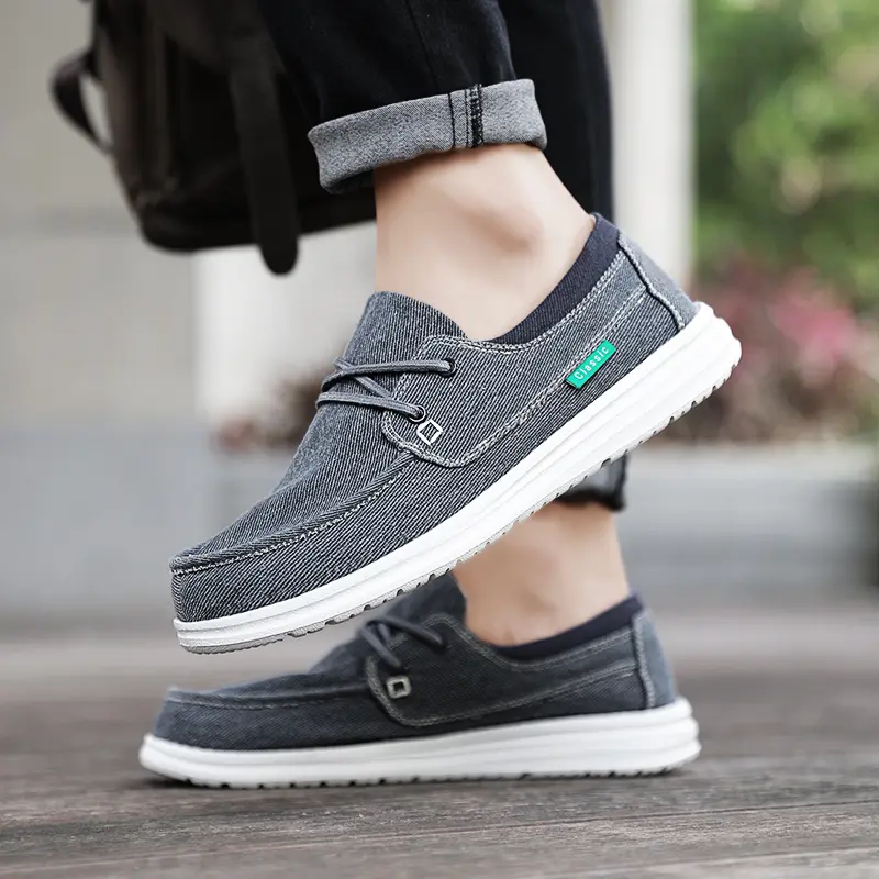 Spring Summer Sneakers Men's Vulcanized Shoes Comfortable Breathable Canvas Shoes Men's Flat Shoes Soft Men's Shoes Big Size 47