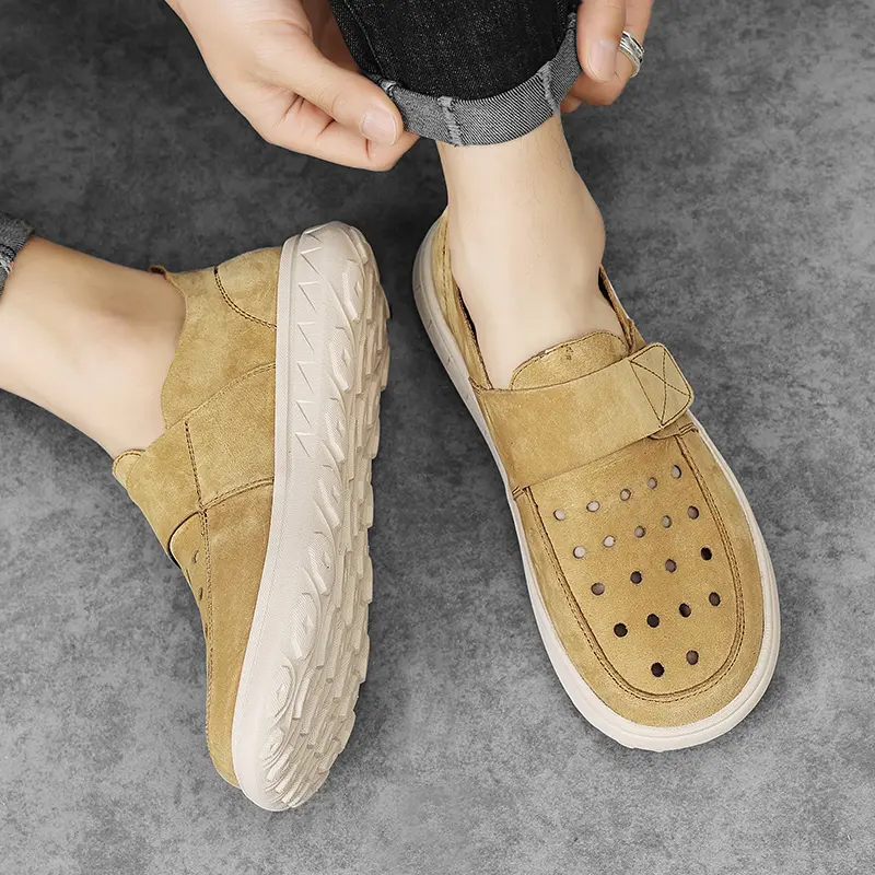 Men's Sneakers Fashion Leather Men Casual Shoes Handmade Breathable Men's Shoes Lightweight Outdoor Men Walking Shoes Moccasins
