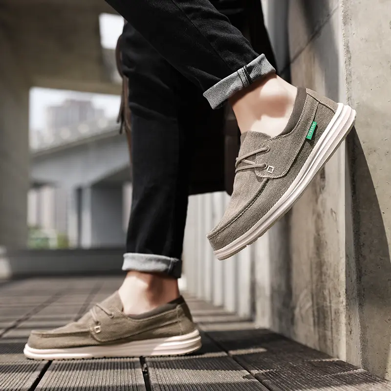 Spring Summer Sneakers Men's Vulcanized Shoes Comfortable Breathable Canvas Shoes Men's Flat Shoes Soft Men's Shoes Big Size 47