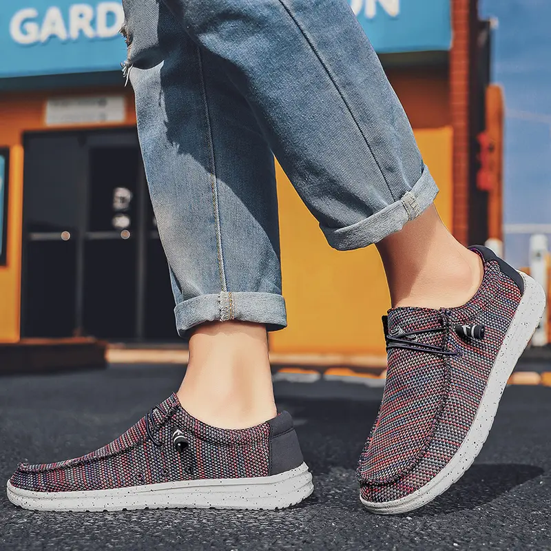 Brand Men Casual Shoes Fashion Denim Canvas Shoes Breathable Men Walking Flat Shoes Outdoor Large Size Light Men's Shoes Loafers