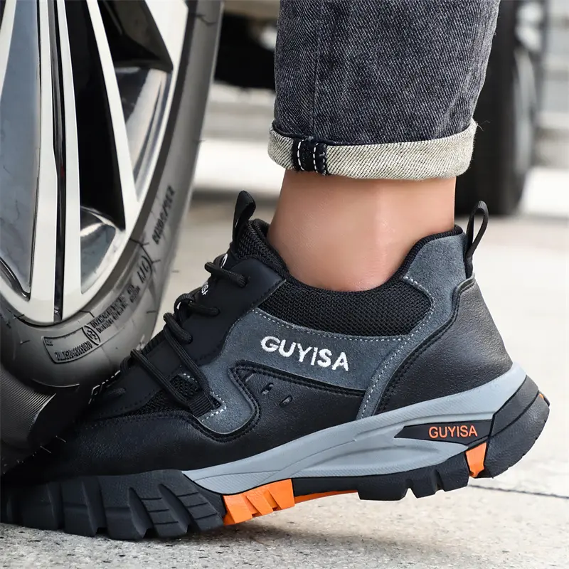 Work Safety Shoes For Men Lightweight Protective Work Sneakers Lightweight Men Shoes Breathable Shoes Anti-Puncture Work Shoe
