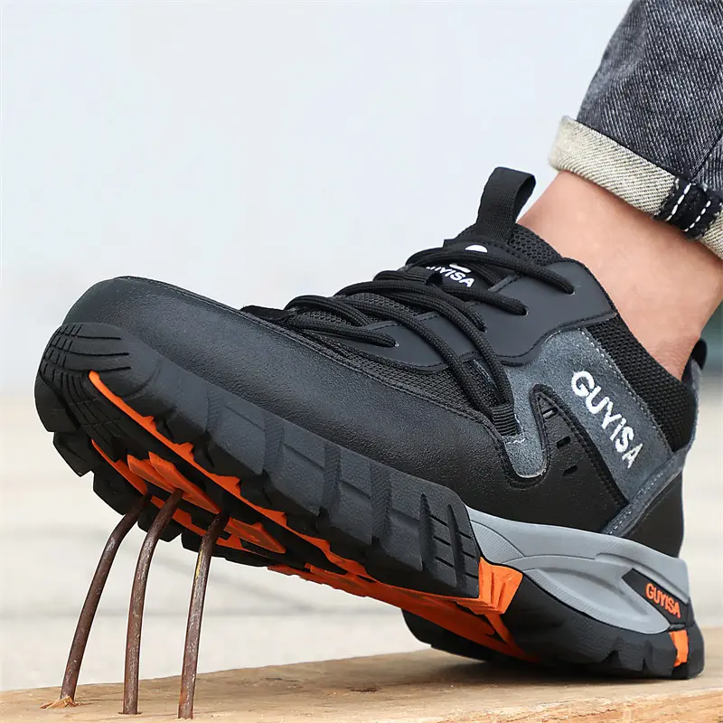 Work Safety Shoes For Men Lightweight Protective Work Sneakers Lightweight Men Shoes Breathable Shoes Anti-Puncture Work Shoe